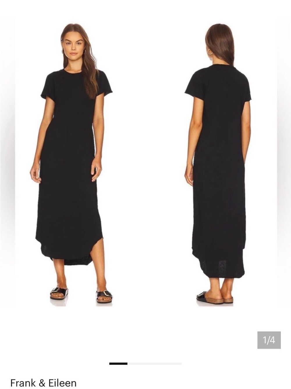 Frank & Eileen Black Short-Sleeve Harper Maxi Tee Dress